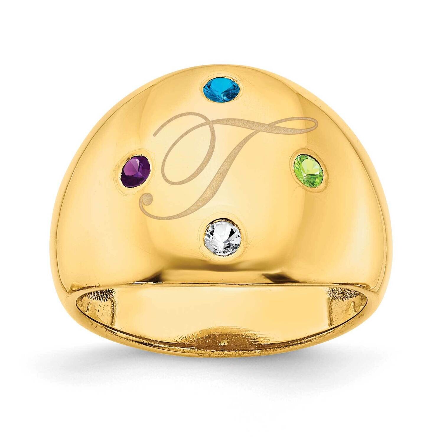 4 Birthstone Personalized Cigar Ring 10k Gold 10XNR112Y, MPN: 10XNR112Y,