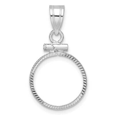 Diamond-Cut Screw Top 13.0mm X 1.1mm Coin Bezel Pendant 14k White Gold C2677W/13.0, MPN: C2677W/13.…