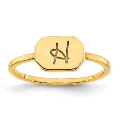 Initial Octagon Signet Ring 10k Gold 10XNR126Y, MPN: 10XNR126Y,