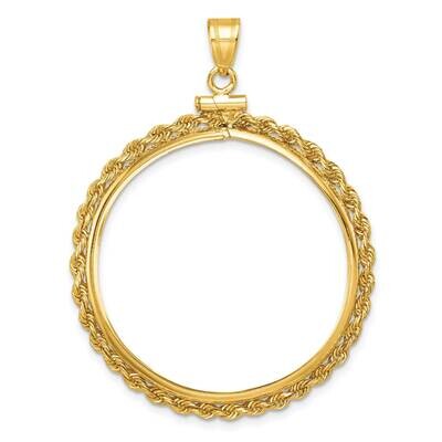 Rope Screw Top 32.0mm X 2.85mm Coin Bezel Pendant 14k Gold C1215/32.0, MPN: C1215/32.0,