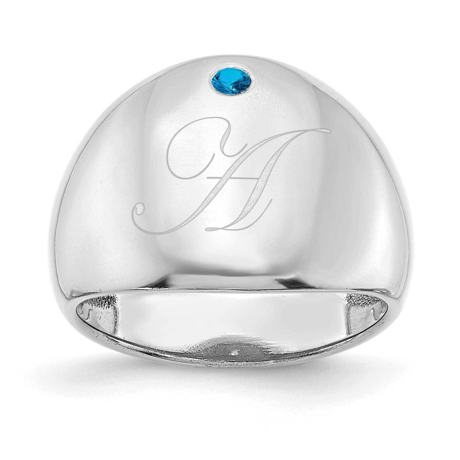 1 Birthstone Personalized Cigar Ring 10k White Gold 10XNR109W, MPN: 10XNR109W,