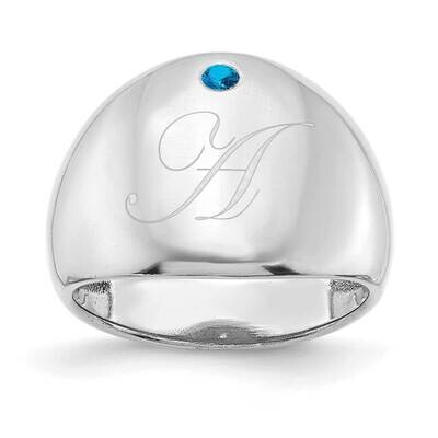 1 Birthstone Personalized Cigar Ring 10k White Gold 10XNR109W, MPN: 10XNR109W,