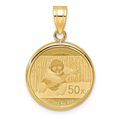 Polished Prong Mounted 1/10Oz Panda Coin Bezel Pendant 14k Gold C1801/18.0C, MPN: C1801/18.0C,