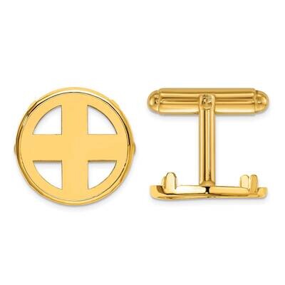 Polished Classic 16.5mm Coin Bezel Cuff Links 14k Gold CL1801/16.5, MPN: CL1801/16.5, 883957762098