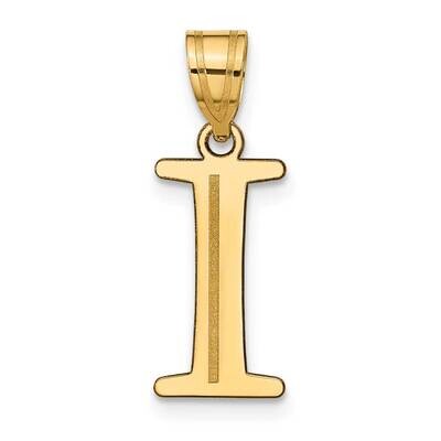 Etched Letter I Initial Pendant 10k Polished Gold 10YC1437I, MPN: 10YC1437I,