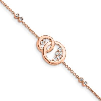 Diamond Double Circle Star Dangle 7 Inch Bracelet 14k Rose Gold BM6869-033-RA, MPN: BM6869-033-RA, …