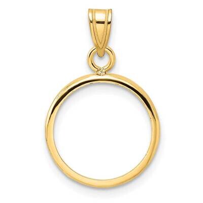 Polished Prong 14.0mm Coin Bezel Pendant 14k Gold C1801/14.0, MPN: C1801/14.0,