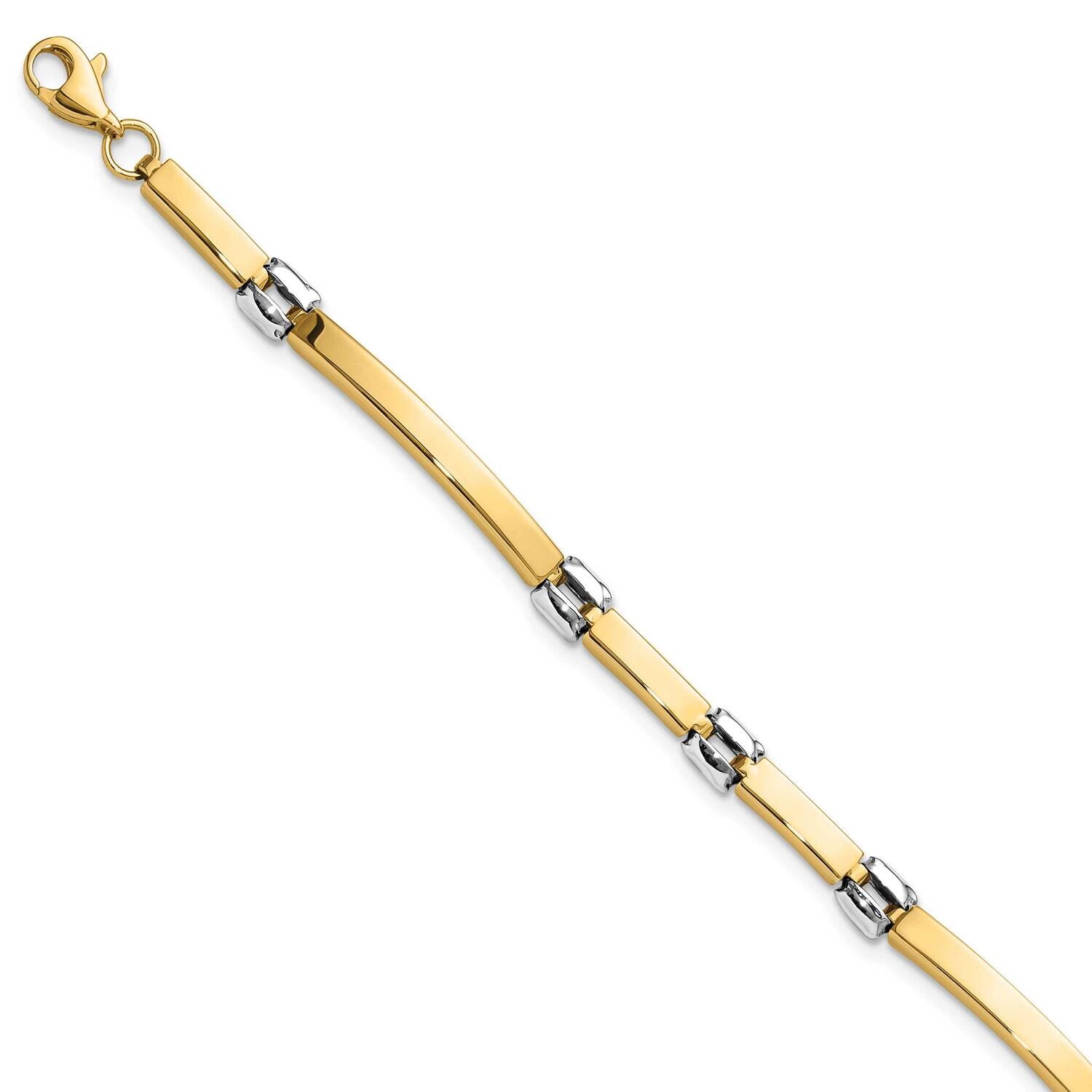 Polished Fancy Link Bracelet 7.5 Inch 14k Two-Tone Gold FB2016-7.5
