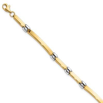 Polished Fancy Link Bracelet 7.5 Inch 14k Two-Tone Gold FB2016-7.5, MPN: FB2016-7.5,