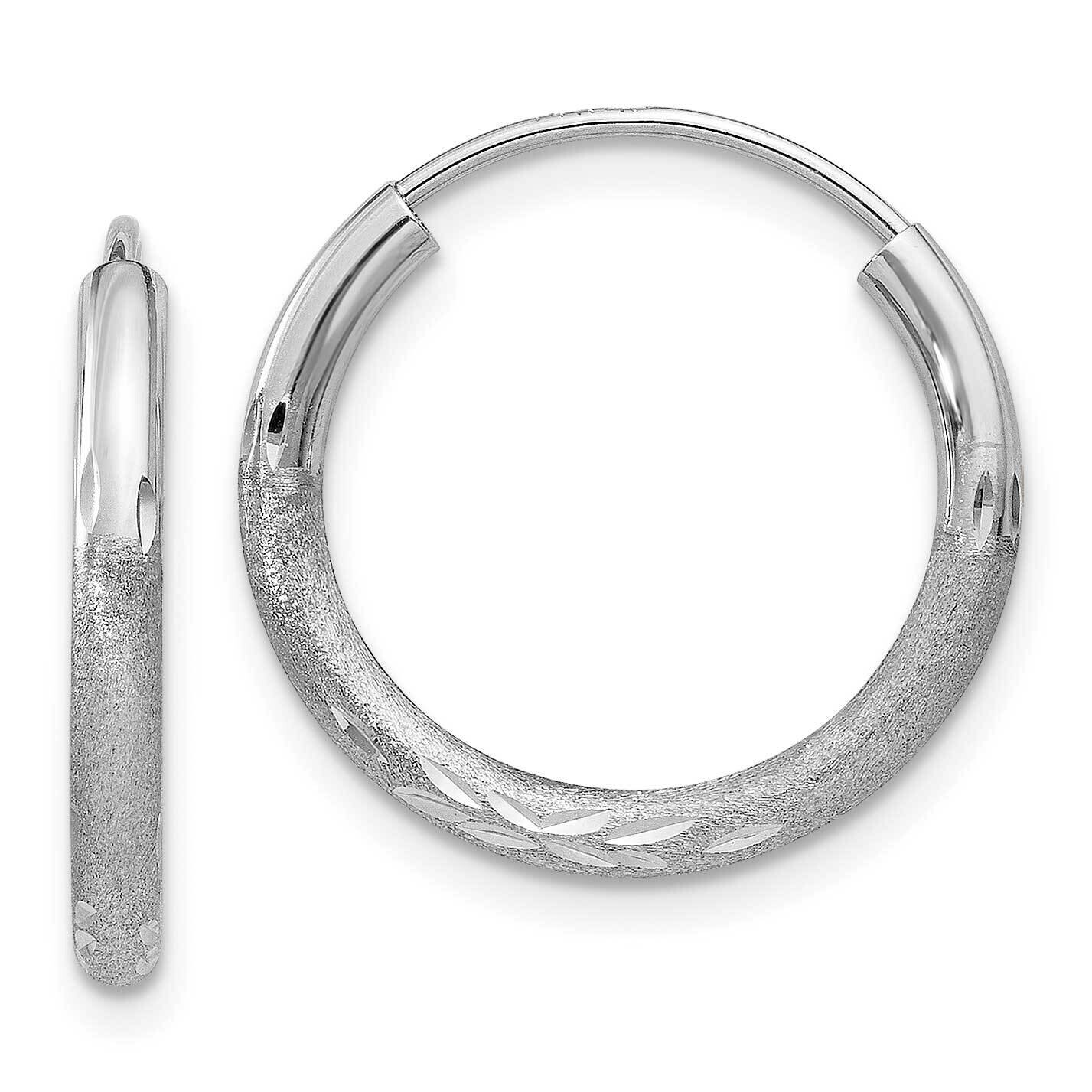 2mm Diamond-Cut Endless Hoop Earrings 10k White Gold 10XY1200, MPN: 10XY1200,