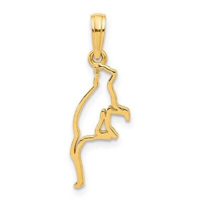 Cat Sitting Pendant 14k Polished Gold D5393, MPN: D5393,