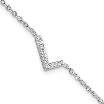 Diamond Sideways Letter L 1 Inch Extender Bracelet 14k White Gold BM9951L-012-WA, MPN: BM9951L-012-…