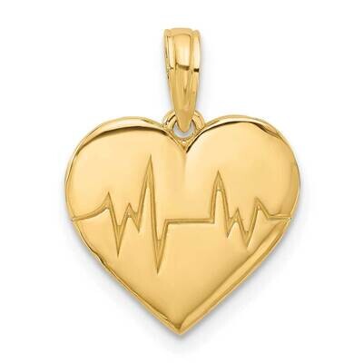 Fancy Ekg Heart Charm 14k Polished Gold D5601 by Men&#39;s Jewelry and Accessories, MPN: D5601, 1969041…