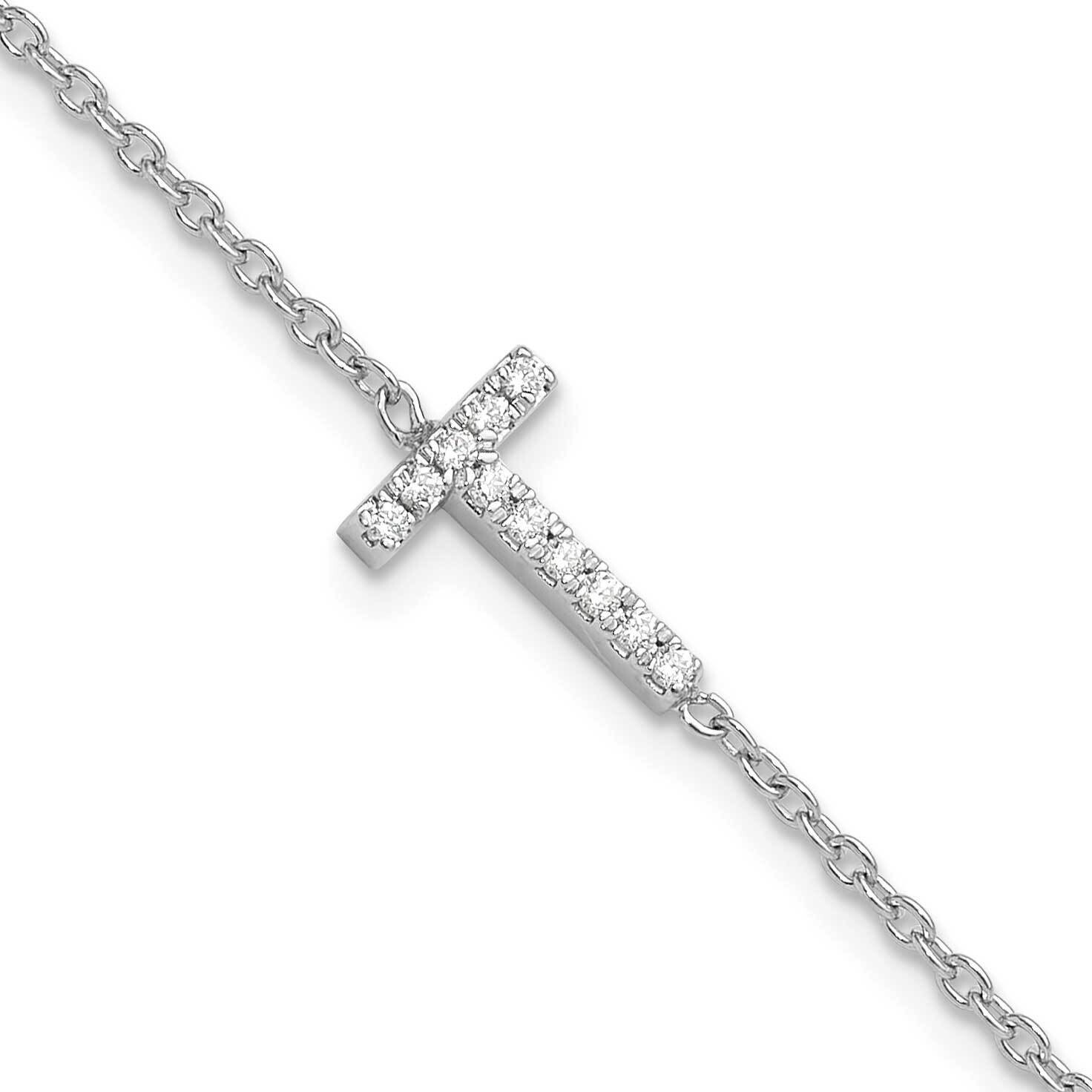 Diamond Sideways Letter T 1 Inch Extender Bracelet 14k White Gold BM9951T-013-WA, MPN: BM9951T-013-…