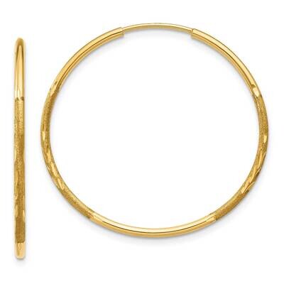 1.25mm Diamond-Cut Endless Hoop Earring 10k Gold 10XY1216, MPN: 10XY1216,