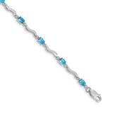 Fancy Diamond Blue Topaz Bracelet 7 Inch 10k White Gold BM4493-BT-001-1WA, MPN: BM4493-BT-001-1WA,