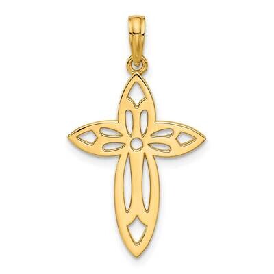 Fancy Cut-Out Cross Pendant 14k Polished Gold D5409, MPN: D5409,