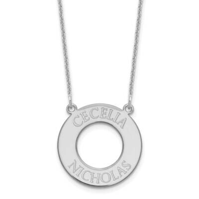 Open Circle 2 Names Necklace 10k White Gold 10XNA760W, MPN: 10XNA760W,