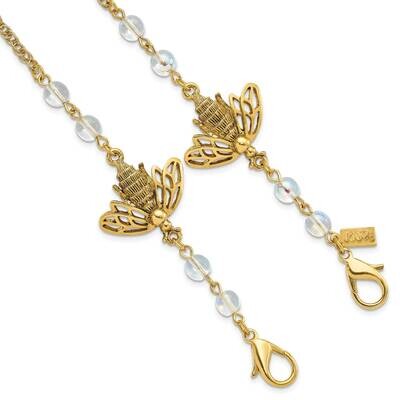 1928 Bee Face Mask 22 Inch Chain Holder Cultura Glass Pearls Gold-Tone BF3273, MPN: BF3273, 1199672…