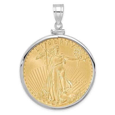 Polished Screw Top Mounted 1Oz American Eagle Coin Bezel Pendant 14k White Gold C1885W/32.7C, MPN: …