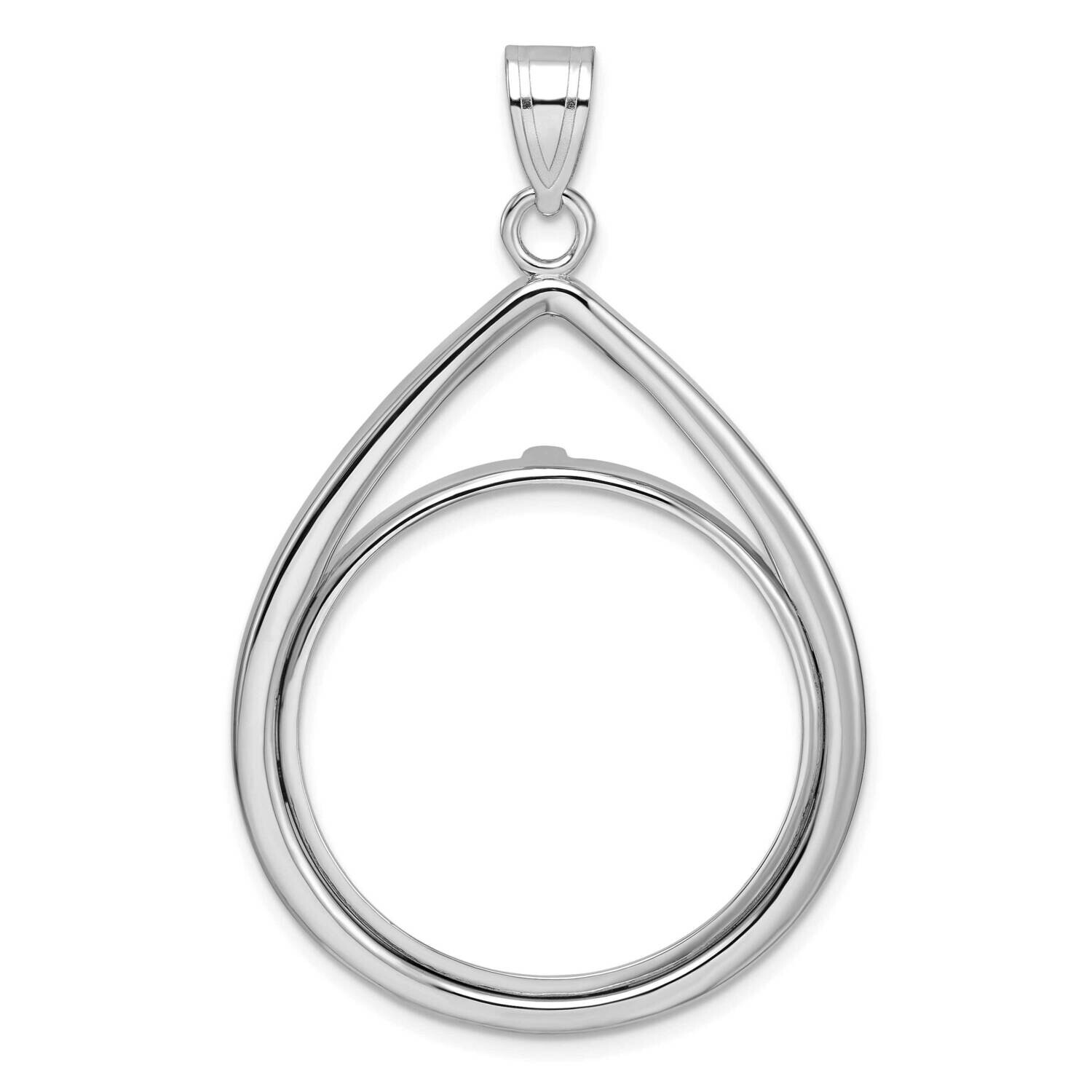 Polished Lightweight Tear Drop Prong 27.0mm Coin Bezel Pendant 14k White Gold C8191W/27.0, MPN: C81…