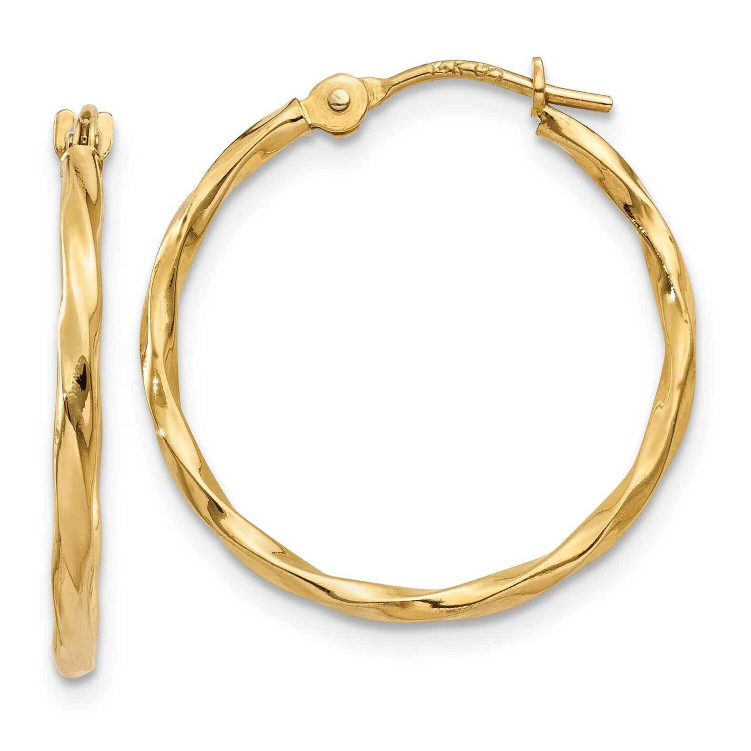 Twist Hoop Earrings 10k Gold 10YE1502, MPN: 10YE1502, 716838383122