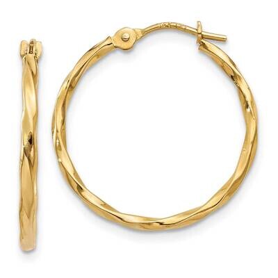 Twist Hoop Earrings 10k Gold 10YE1502, MPN: 10YE1502, 716838383122