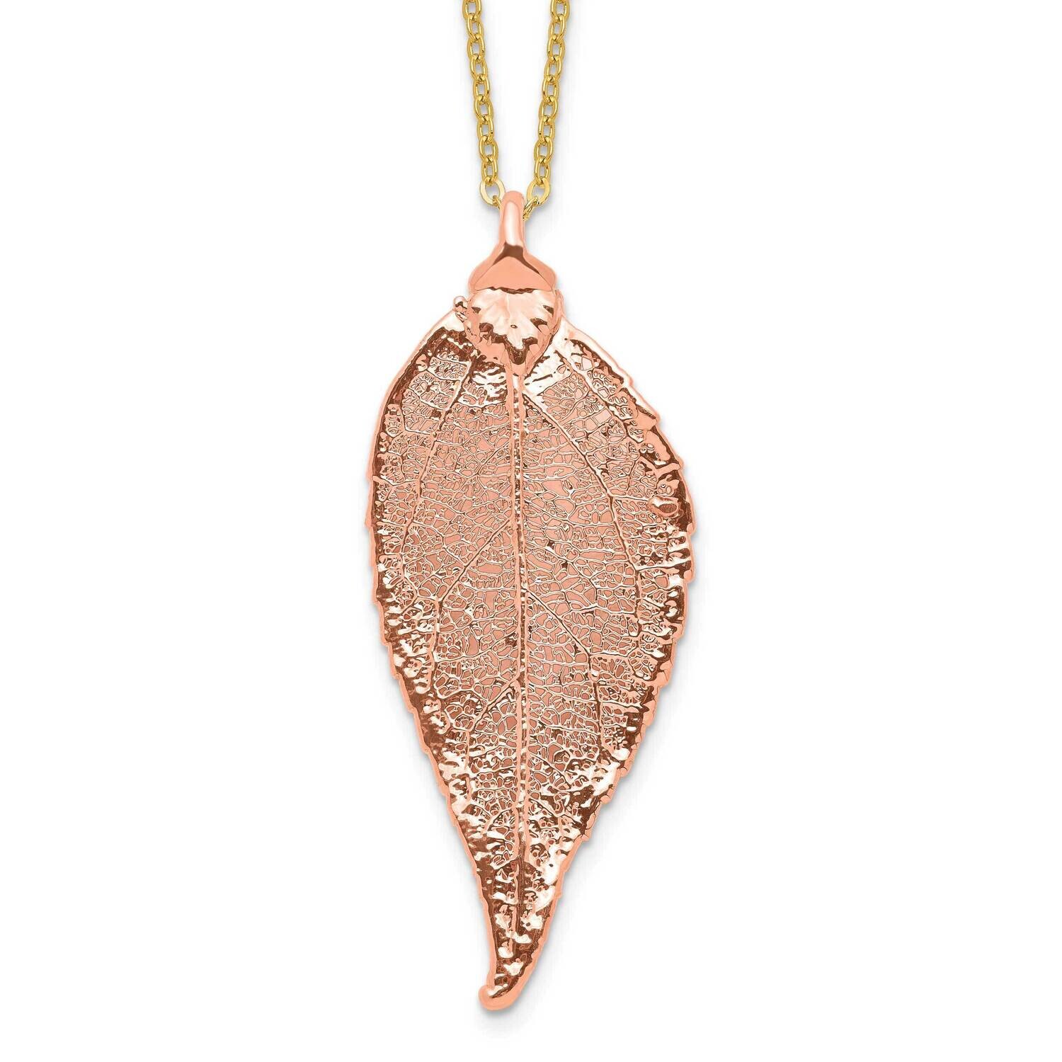 Dipped Real Evergreen Leaf 20 Inch Gold-Tone Necklace 24k Rose Gold BF3263-20, MPN: BF3263-20, 8124…