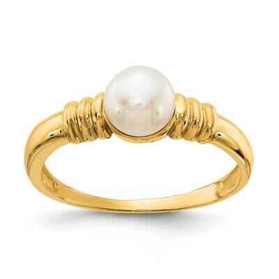 5-6mm White Button Freshwater Cultured Pearl Ring 10k Gold 10Y13944PL, MPN: 10Y13944PL,