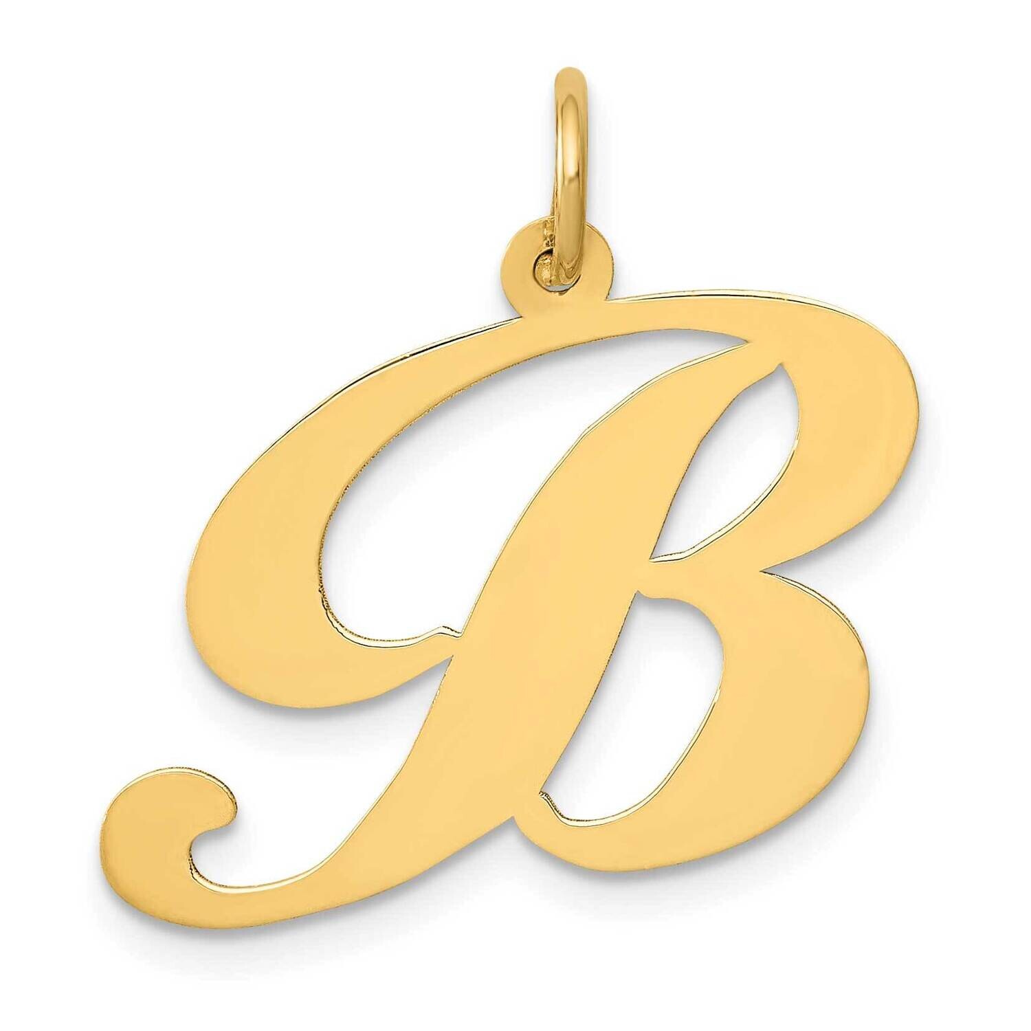 Large Fancy Script Letter B Initial Charm 10k Gold 10YC654B, MPN: 10YC654B,