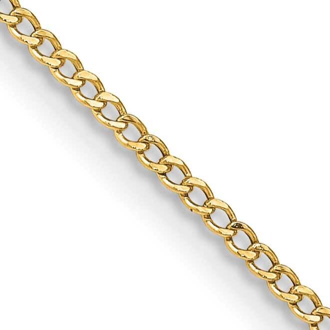 1.85mm Semi-Solid Curb Chain 26 Inch 14k Gold BC193-26