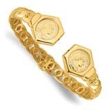 Textured Fancy Link Hinged Cuff Bracelet 14k Polished Gold DB742, MPN: DB742,