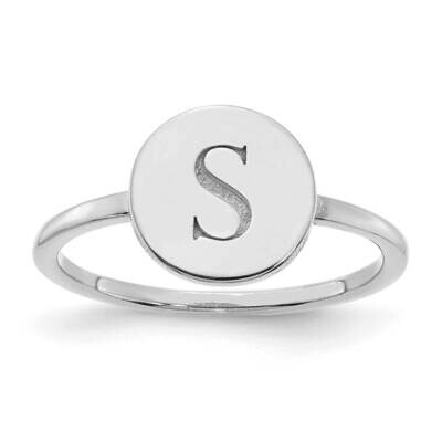 Initial Circle Signet Ring 10k White Gold 10XNR114W, MPN: 10XNR114W,