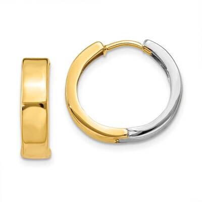 Hinged Hoop Earrings 10k Two-Tone Gold 10Y7909, MPN: 10Y7909,