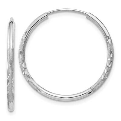 1.5mm Diamond-Cut Endless Hoop Earrings 10k White Gold 10XY1195, MPN: 10XY1195,