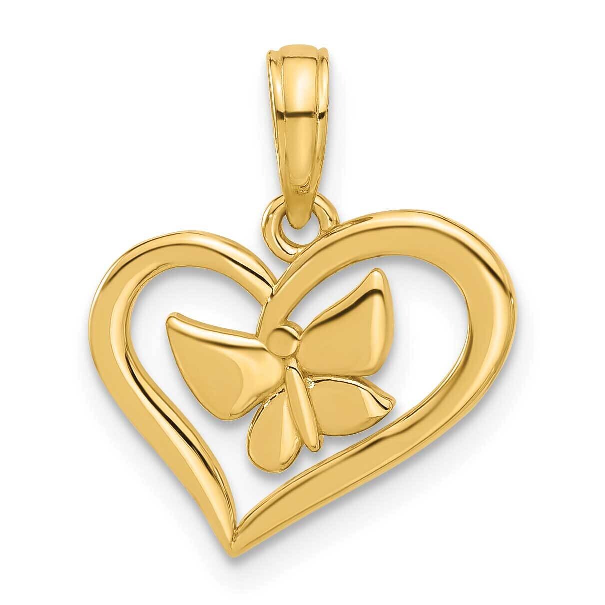 Fancy Heart Butterfly Charm 14k Polished Gold D5485, MPN: D5485,