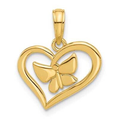 Fancy Heart Butterfly Charm 14k Polished Gold D5485, MPN: D5485,