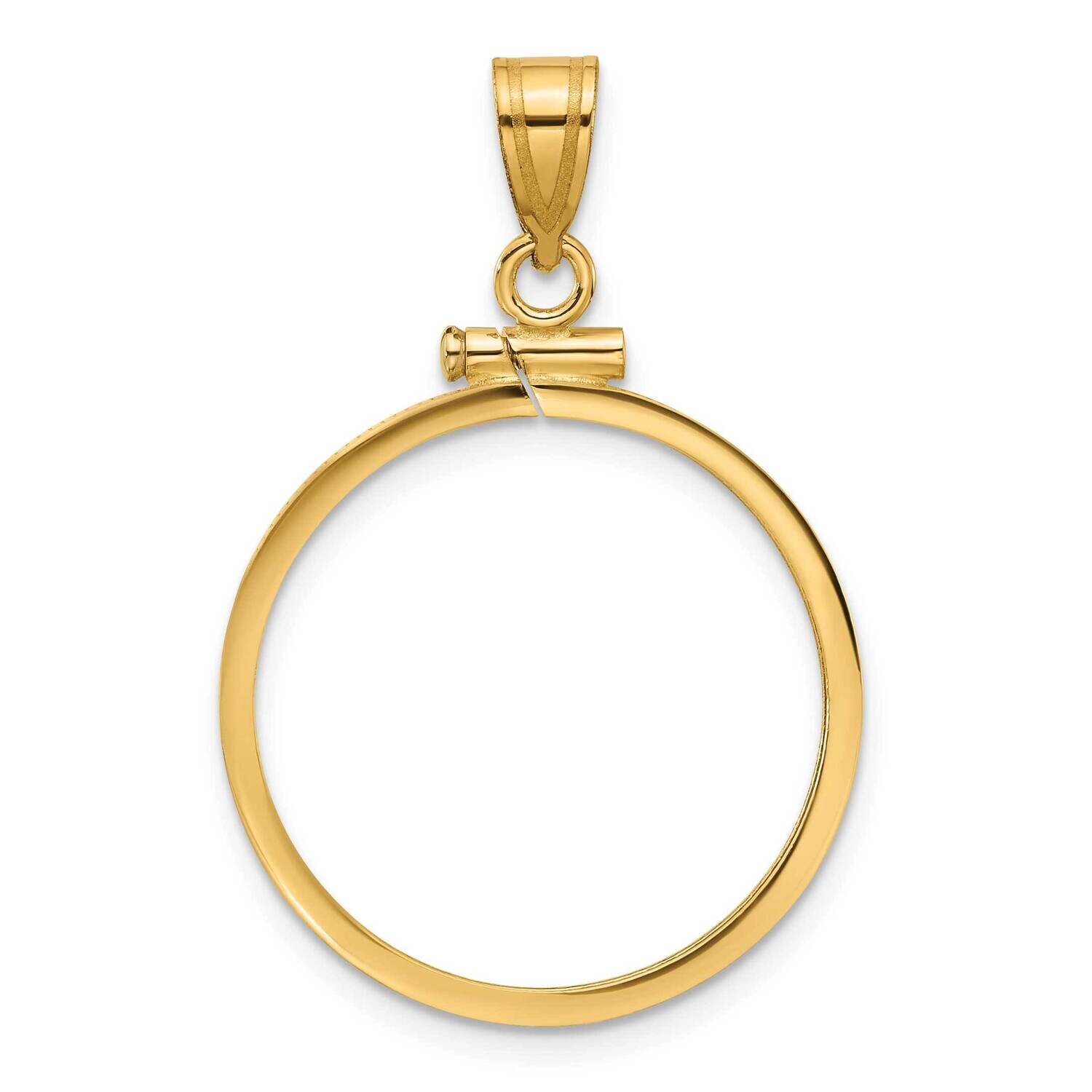 Polished Screw Top 22.0mm X 1.9mm Coin Bezel Pendant 14k Gold C1885/22.0