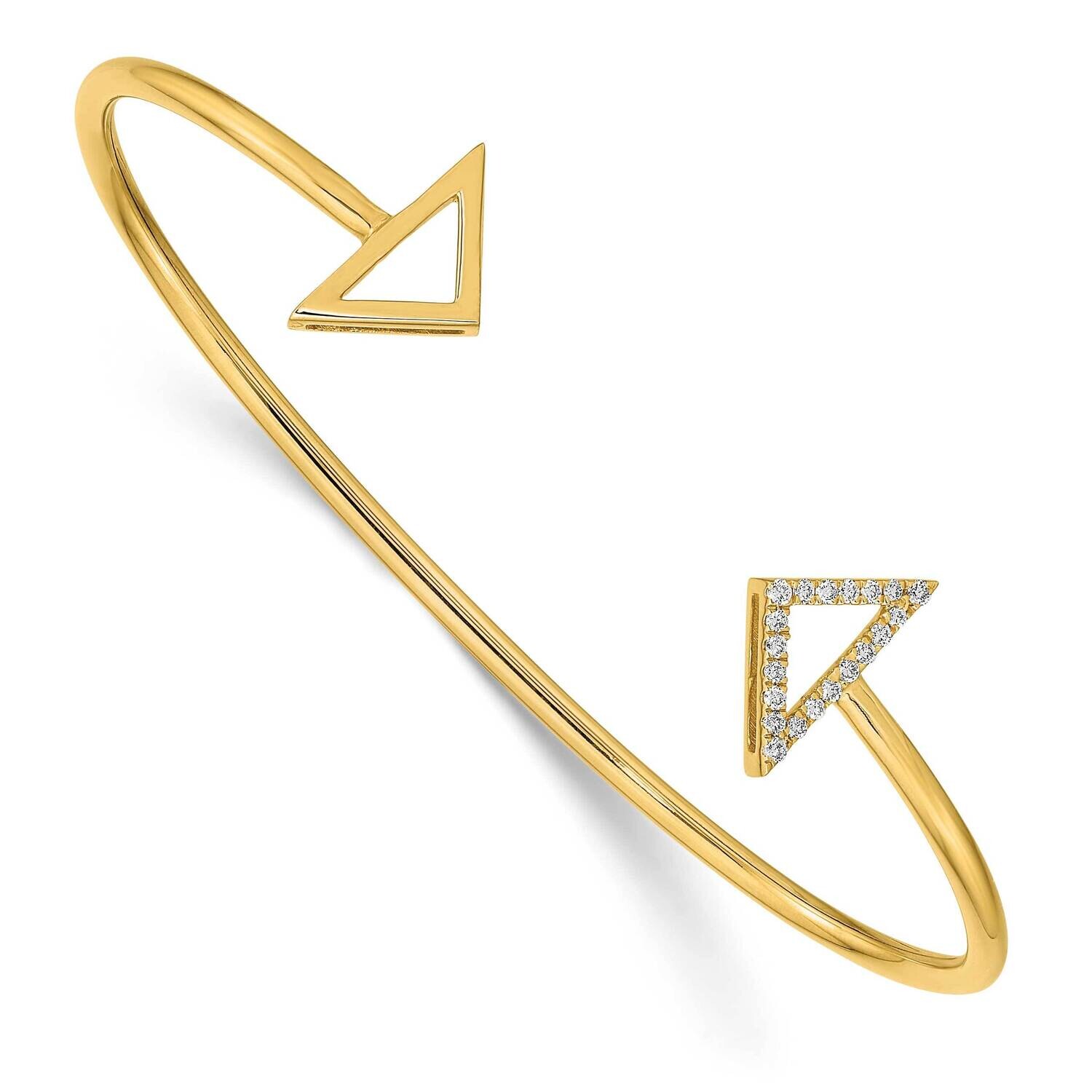 Diamond Triangle Cuff Bangle 14k Polished Gold BM6856-010-YA, MPN: BM6856-010-YA, 883957162546