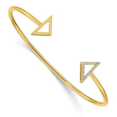 Diamond Triangle Cuff Bangle 14k Polished Gold BM6856-010-YA, MPN: BM6856-010-YA, 883957162546