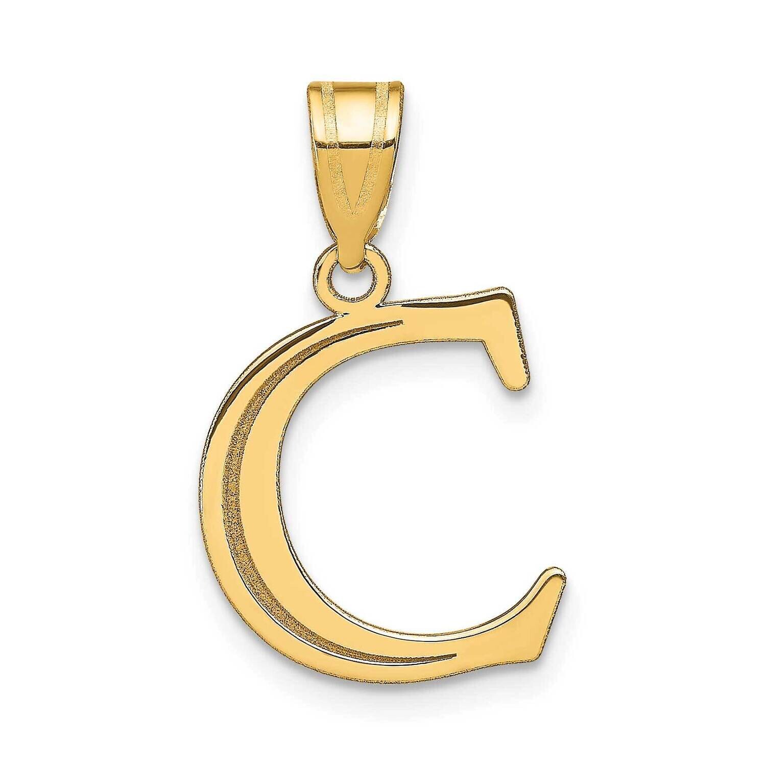 Etched Letter C Initial Pendant 10k Polished Gold 10YC1437C, MPN: 10YC1437C,