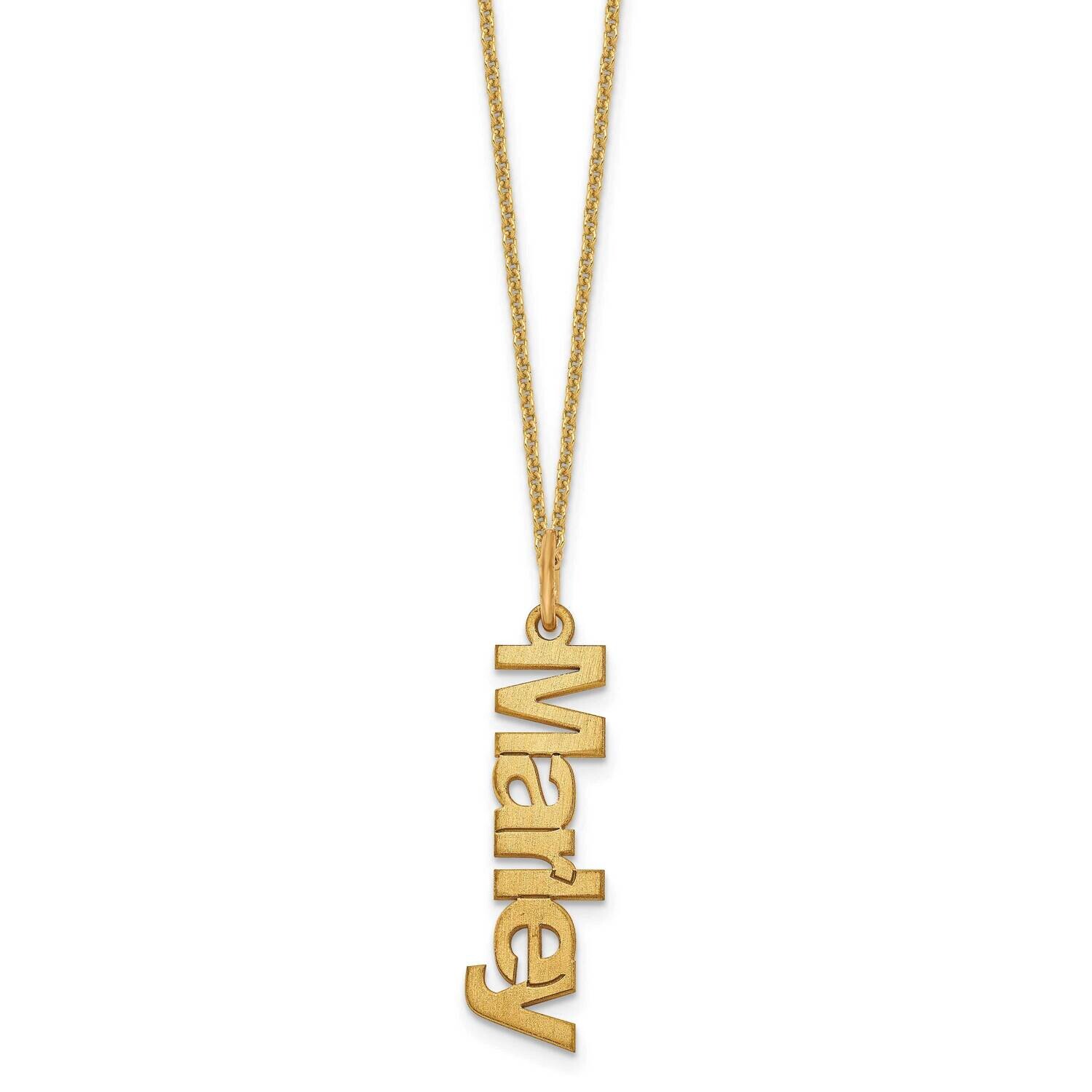 Brushed 1 Name Charm Necklace 10k Gold 10XNA650/1Y, MPN: 10XNA650/1Y,