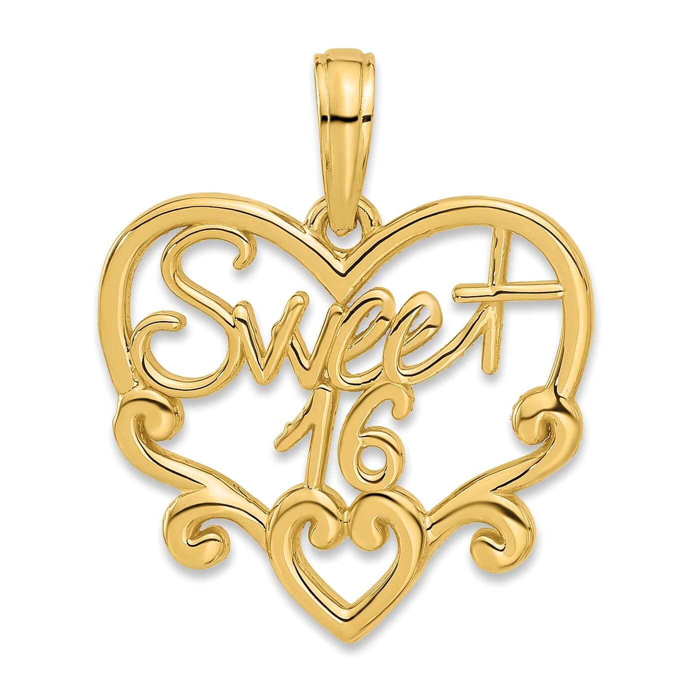 Fancy Sweet 16 Charm 14k Gold D5482