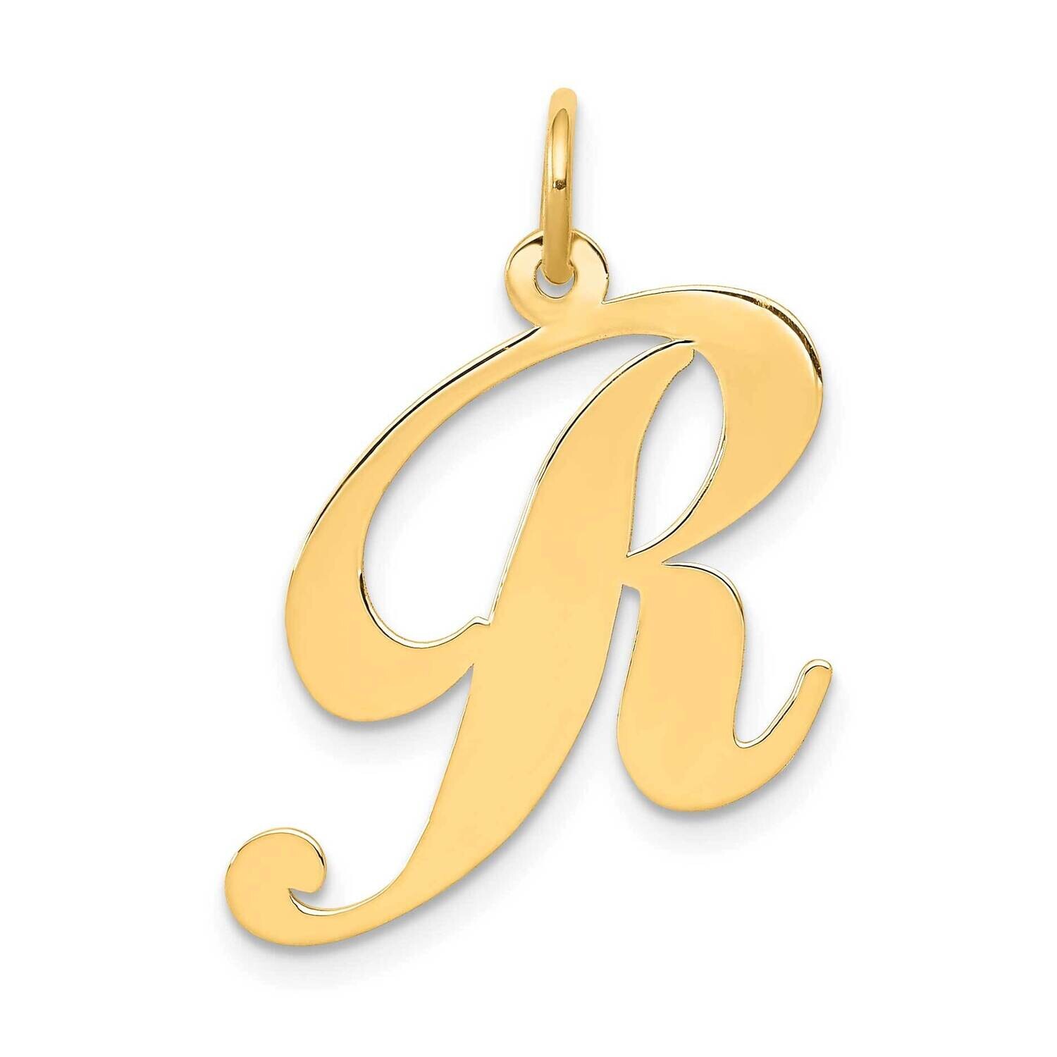Large Fancy Script Letter R Initial Charm 10k Gold 10YC654R, MPN: 10YC654R,
