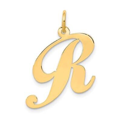 Large Fancy Script Letter R Initial Charm 10k Gold 10YC654R, MPN: 10YC654R,