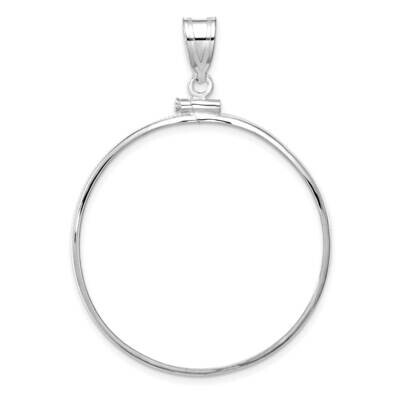 Polished Screw Top 34.2mm X 2.85mm Coin Bezel Pendant 14k White Gold C1885W/34.2, MPN: C1885W/34.2,