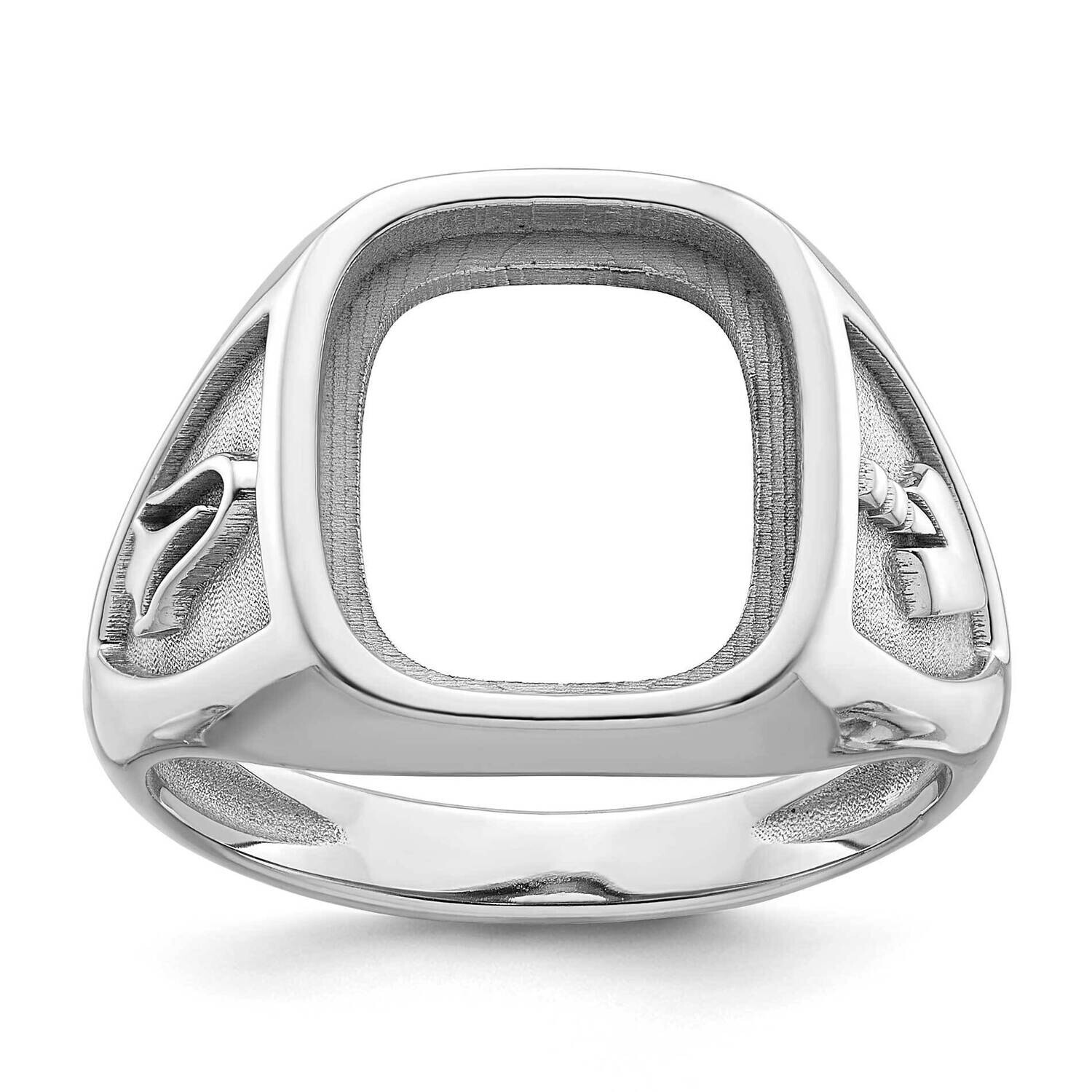 Men&#39;s Polished Textured Masonic Ring Mounting 10k White Gold 10Y4085 by Masonic, MPN: 10Y4085,