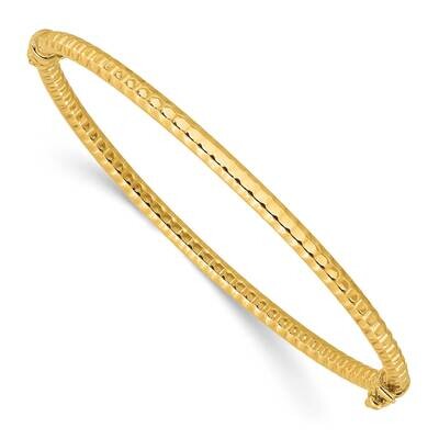 Textured Hinged Bangle Bracelet 14k Polished Gold DB726, MPN: DB726, 196904171523