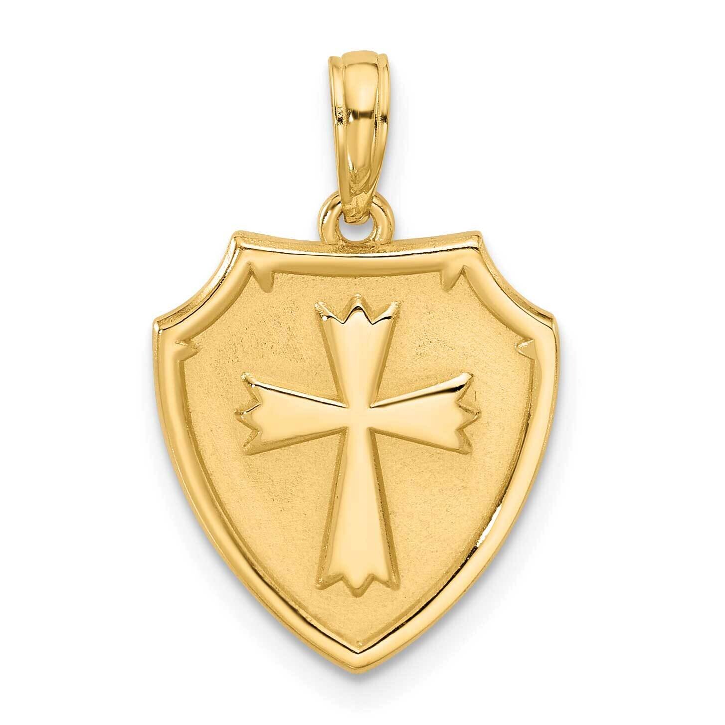 Fancy Shield Cross Charm 14k Gold D5534 by Men&#39;s Jewelry and Accessories, MPN: D5534, 196904170731