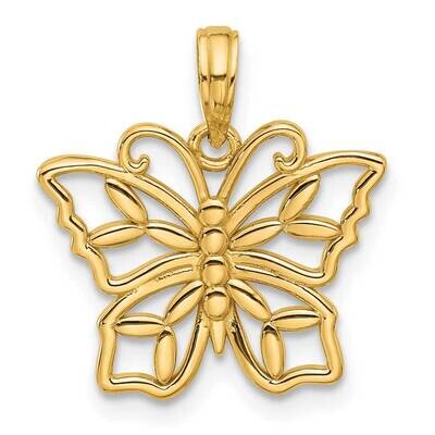 Fancy Butterfly Charm 14k Polished Gold D5576, MPN: D5576,